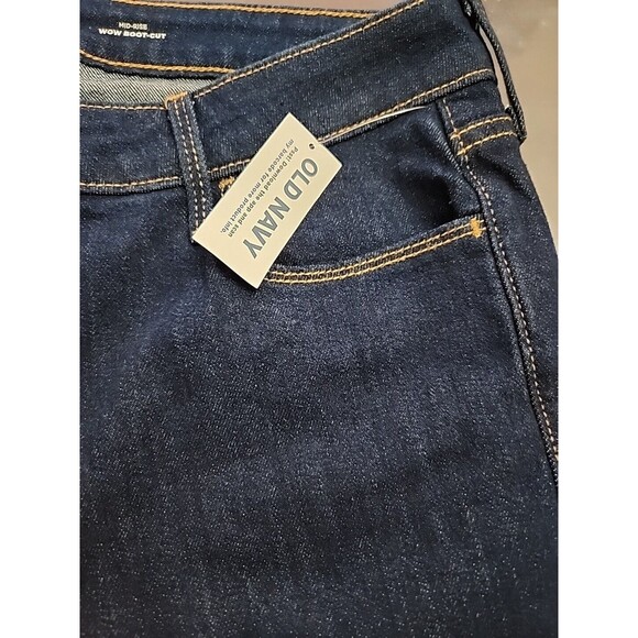Old Navy WOW Bootcut Jeans Womens 10 Petite Blue Dark Wash Stretch NEW - Picture 8 of 9